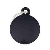 PLACA DE IDENTIFICACIÓN ALUMINIO / CIRCULO GRANDE / NEGRO
