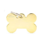 PLACA DE IDENTIFICACIÓN CROMADA / HUESO GRANDE / DORADO