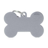 PLACA DE IDENTIFICACIÓN ALUMINIO / HUESO GRANDE / GRIS