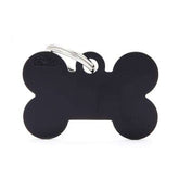 PLACA DE IDENTIFICACIÓN ALUMINIO / HUESO GRANDE / NEGRO