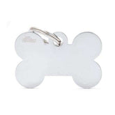 PLACA DE IDENTIFICACIÓN CROMADA / HUESO GRANDE / PLATEADO