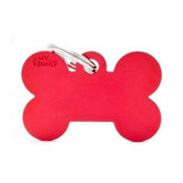 PLACA DE IDENTIFICACIÓN ALUMINIO / HUESO GRANDE / ROJO