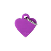 PLACA DE IDENTIFICACIÓN ALUMINIO / CORAZÓN PEQUEÑO / MORADO