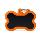 PLACA DE IDENTIFICACIÓN HUESO HUSH NEGRO NARANJA XL