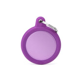 PLACA DE IDENTIFICACIÓN CÍRCULO MORADO HUSH RUBBER MORADO
