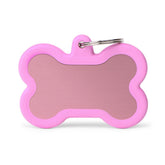 PLACA DE IDENTIFICACIÓN ROSADA HUSH RUBER ROSADO HUESO XL