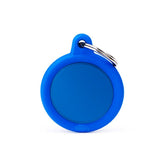 PLACA DE IDENTIFICACIÓN CÍRCULO AZUL HUSH RUBBER AZUL