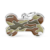 PLACA DE IDENTIFICACIÓN HUESO CAMO VERDE XL