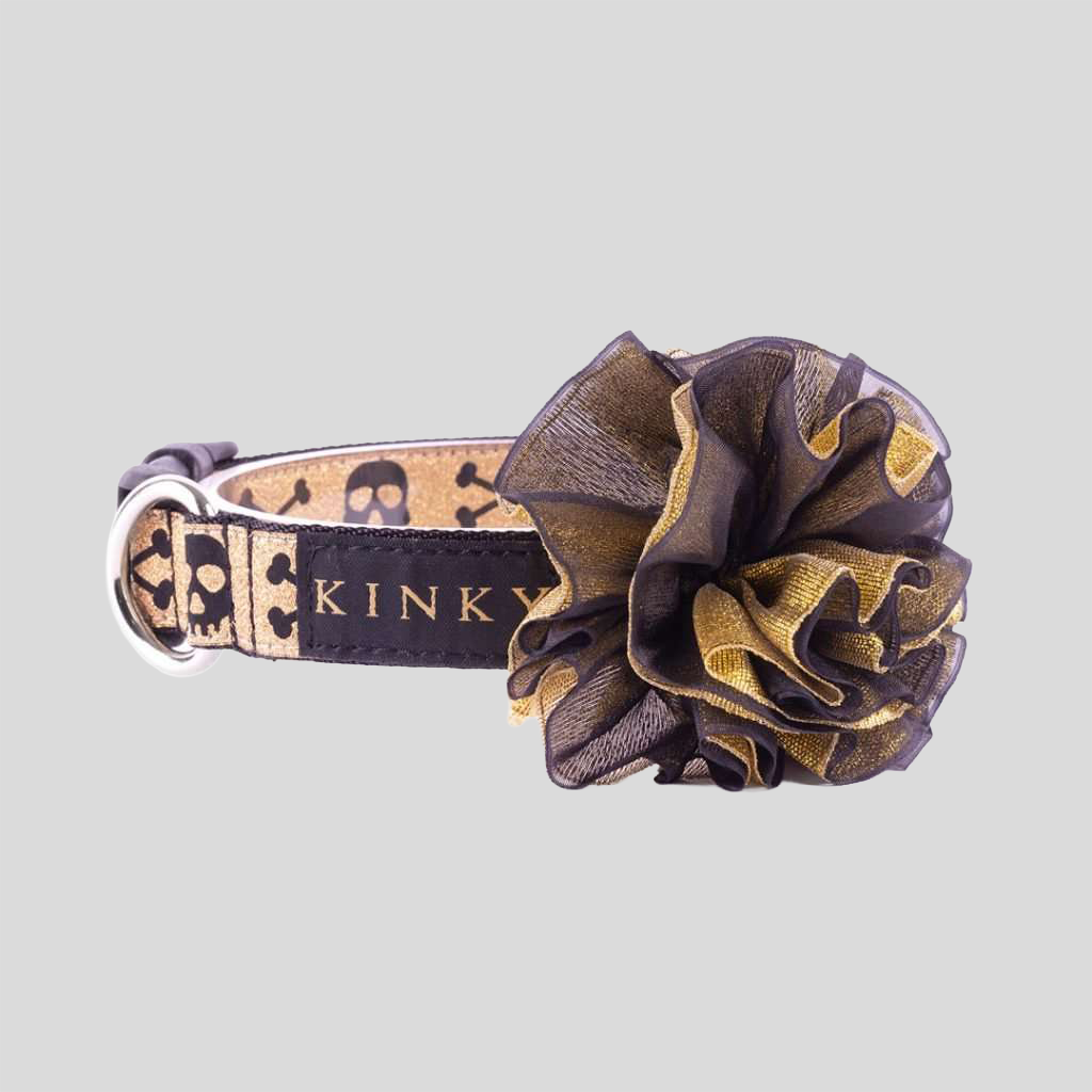 COLLAR DE FLOR / DORADA CALAVERA GOLD
