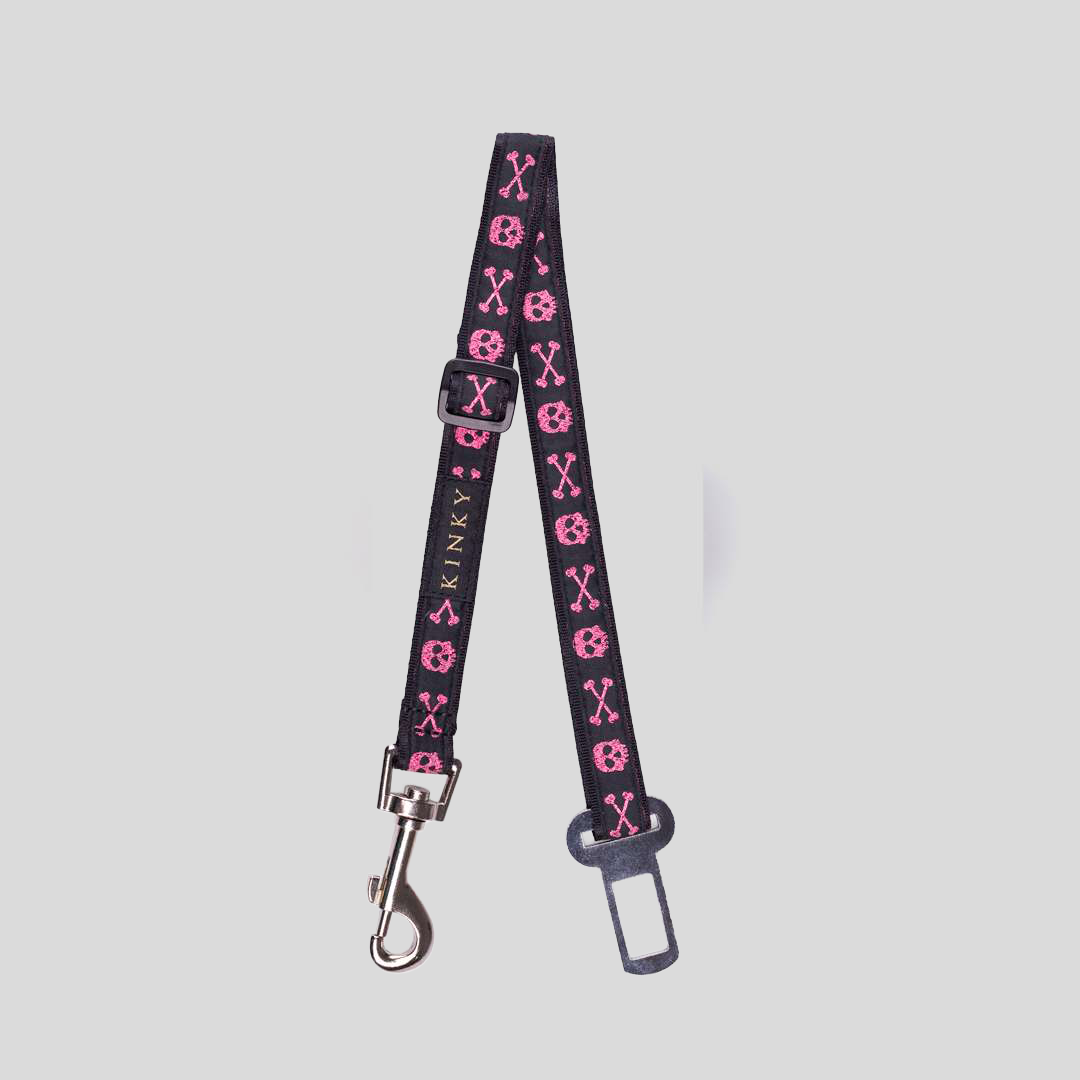 CINTURÓN DE SEGURIDAD / NEGRO CALAVERA FUCSIA