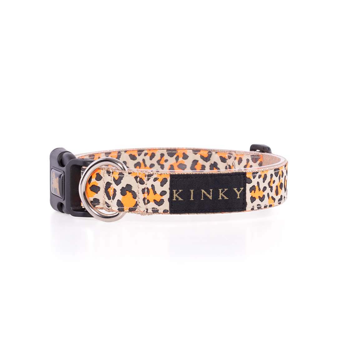 COLLAR / LEOPARDO ELECTRIC NARANJA