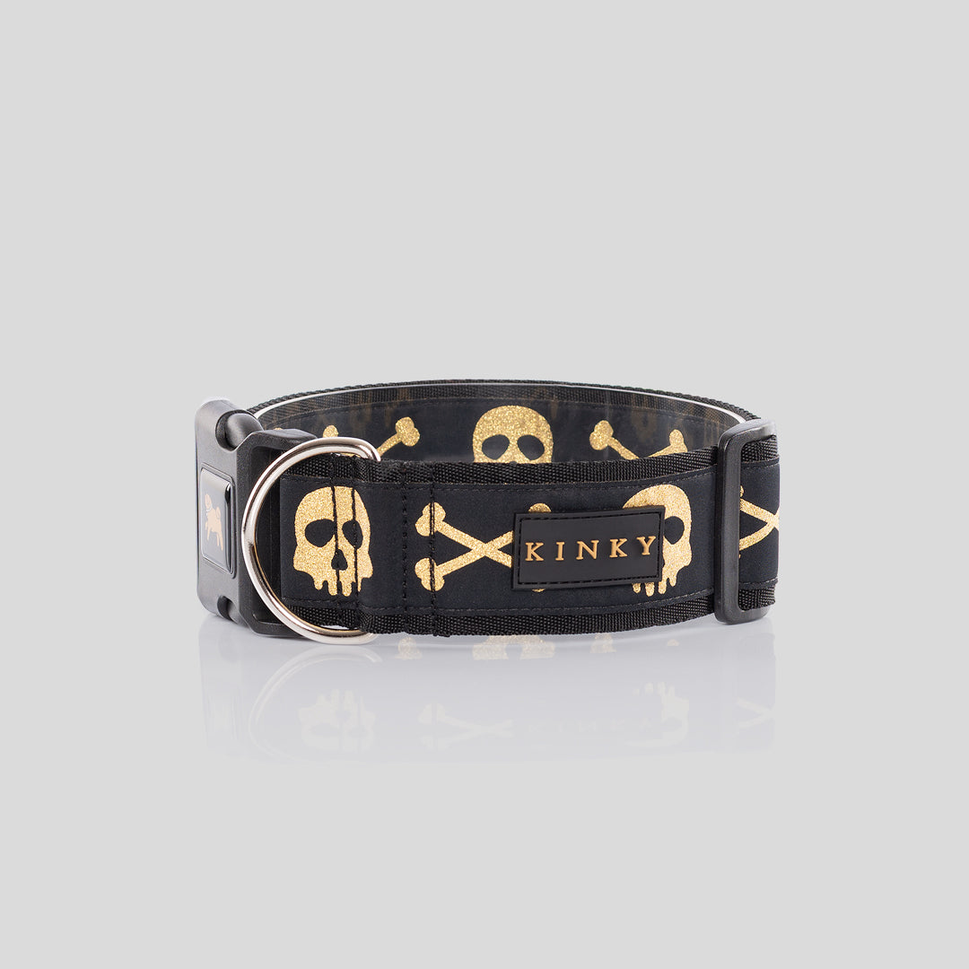 COLLAR SÚPER ANCHO / NEGRO CALAVERA GOLD