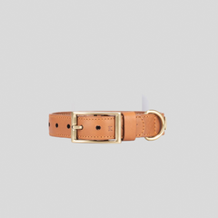 COLLAR / CUERO TACHES PEQUEÑO CAMEL