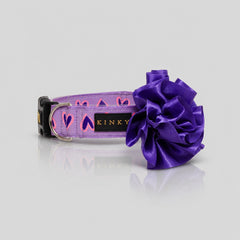 COLLAR SÚPER ANCHO FLOR /  ORQUÍDEA CORAZONES LILA