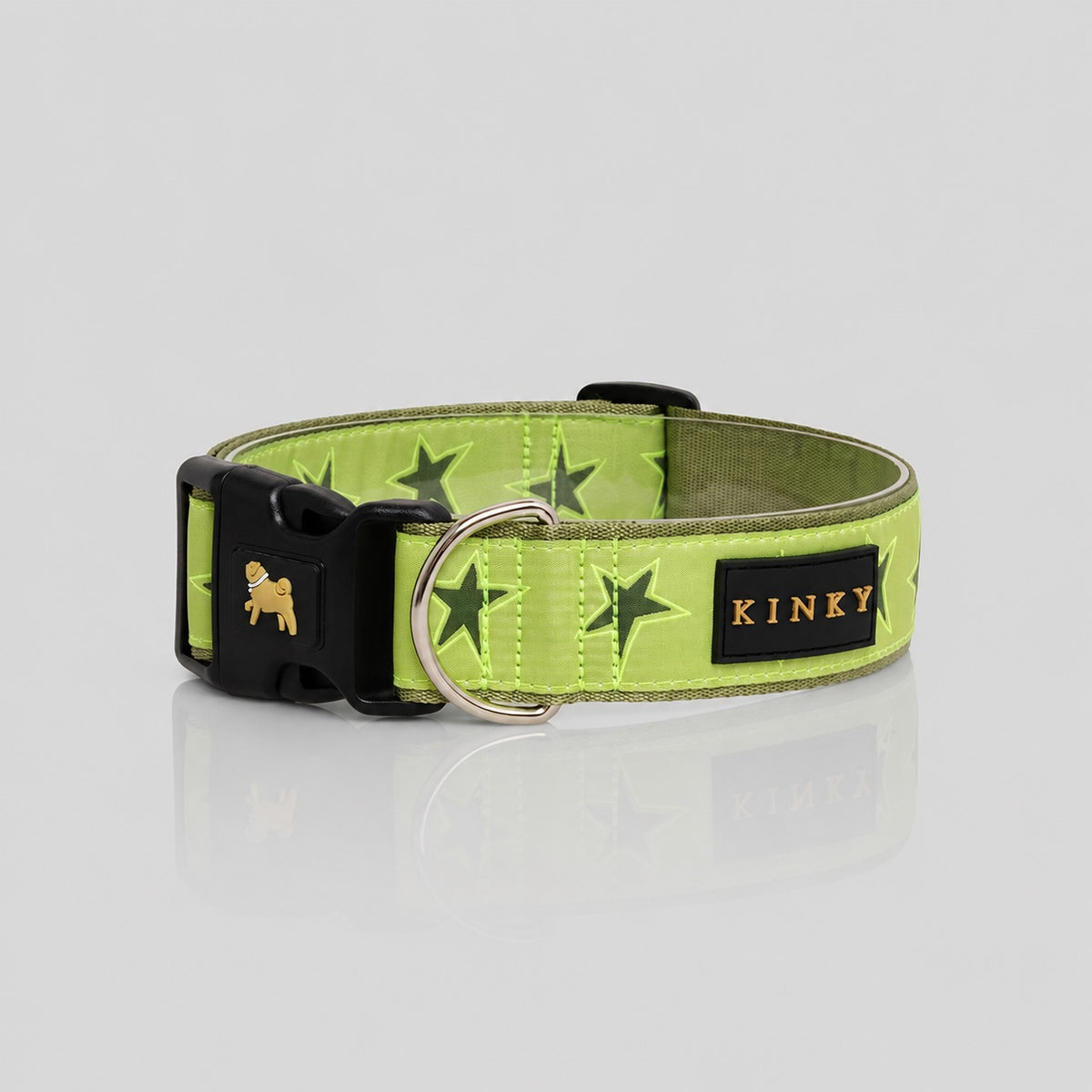 COLLAR SÚPER ANCHO / MILITAR ESTRELLAS VERDE