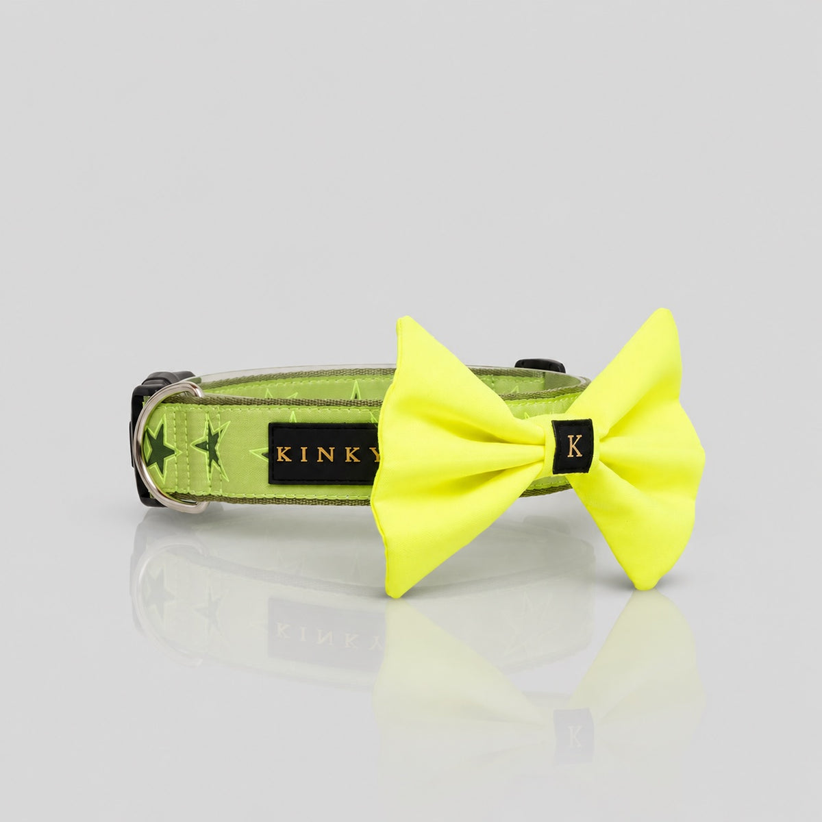 COLLAR SÚPER ANCHO CORBATÍN /  MILITAR ESTRELLAS VERDE