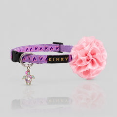 COLLAR MINI FLOR / ORQUÍDEA CORAZONES LILA