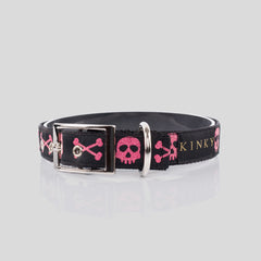 COLLAR HEBILLA DE METAL / CALAVERA FUCSIA