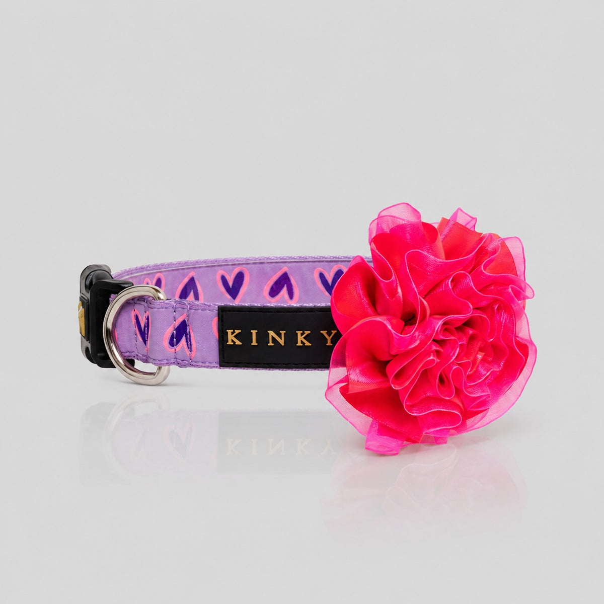 COLLAR DE  FLOR  / ORQUÍDEA CORAZONES LILA