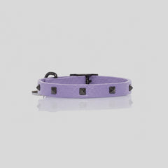 COLLAR MINI / CUERO TACHES LILA