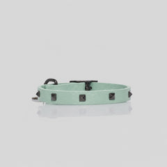 COLLAR MINI / CUERO TACHES VERDE ZOMBIE