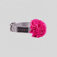 COLLAR DE FLOR  / BÁSICO GRIS FUCSIA