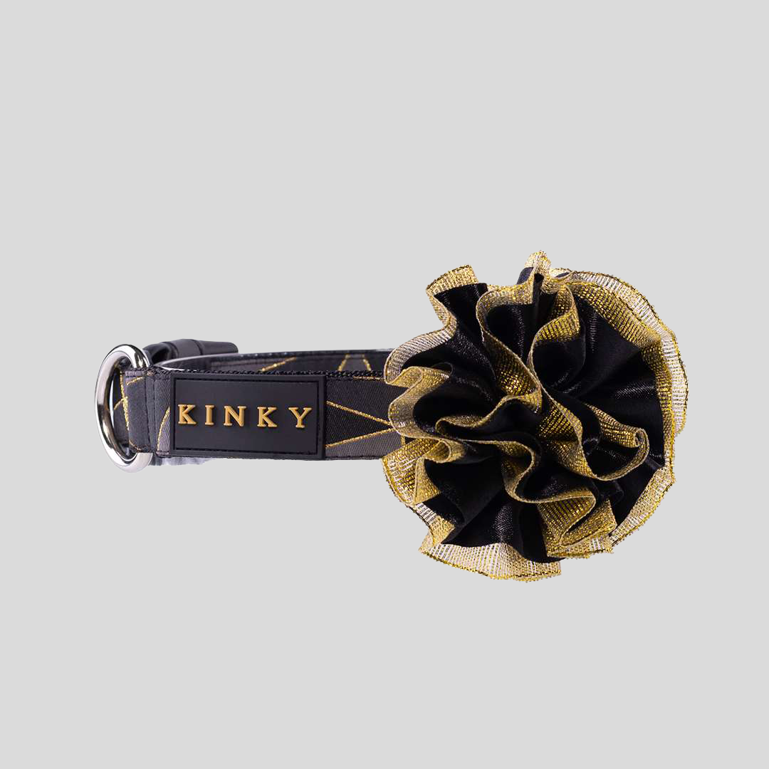 COLLAR DE  FLOR  / NEGRO EMPORIA  LÚREX
