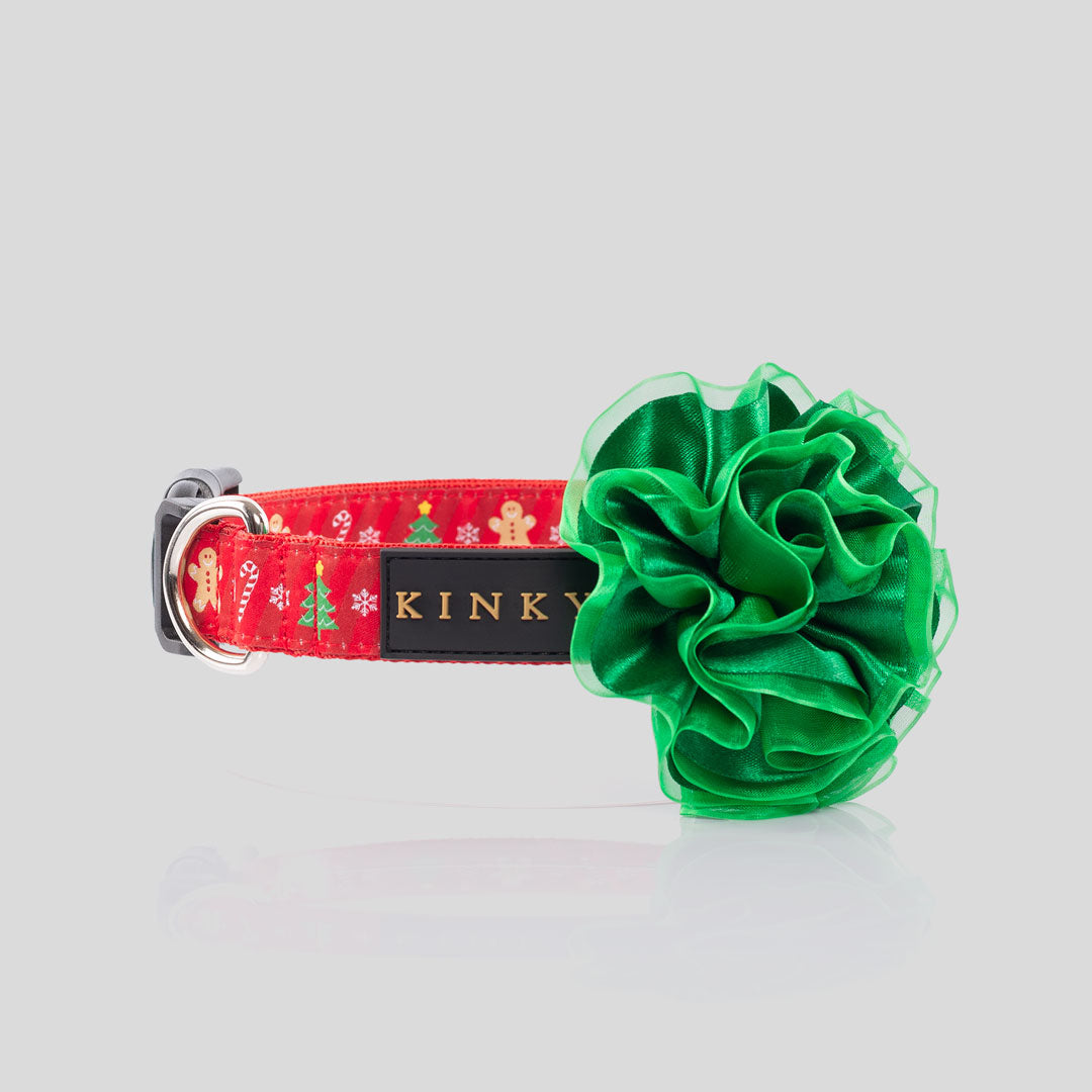 COLLAR DE FLOR VERDE / NAVIDAD