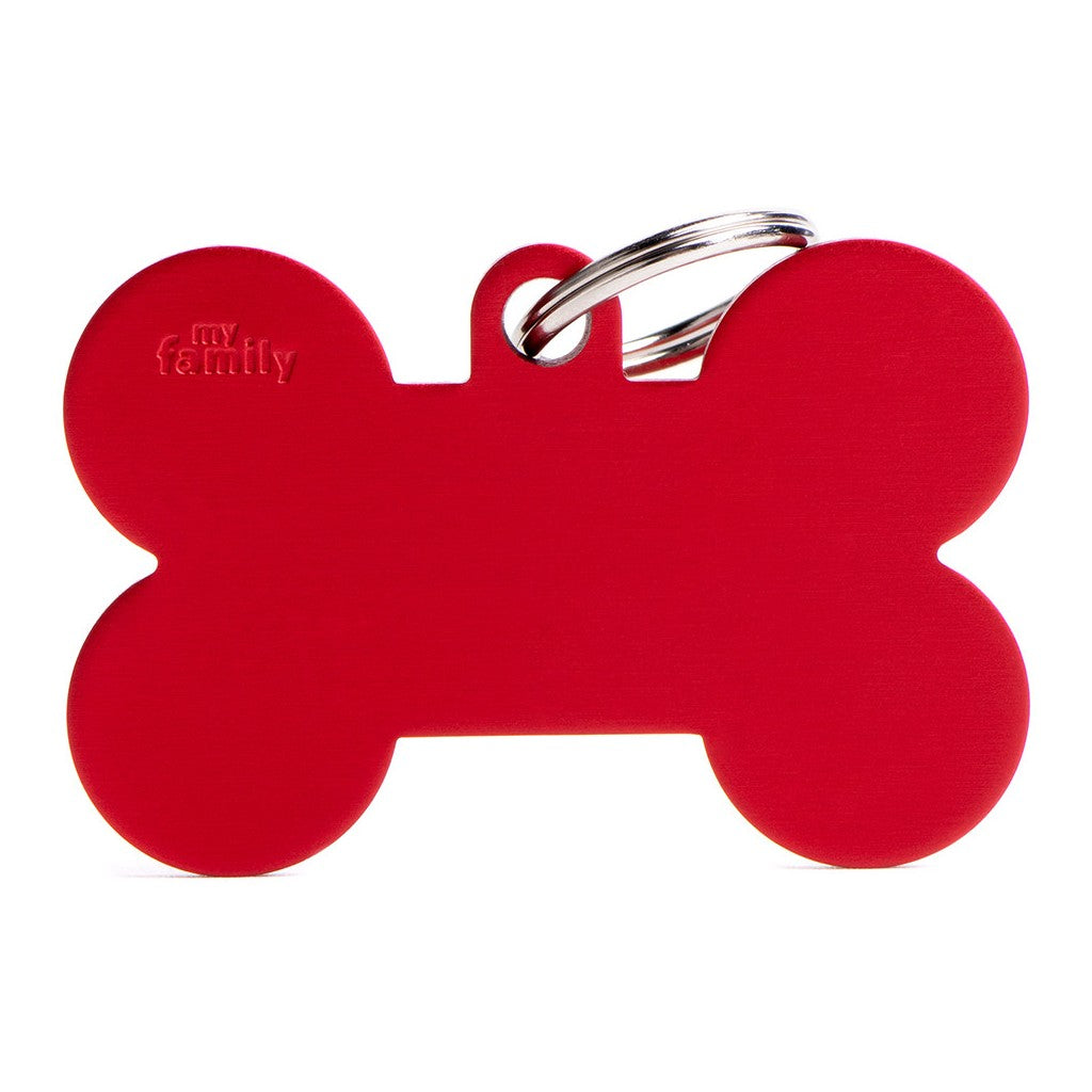 PLACA DE IDENTIFICACIÓN ALUMINIO ROJO HUESO XL