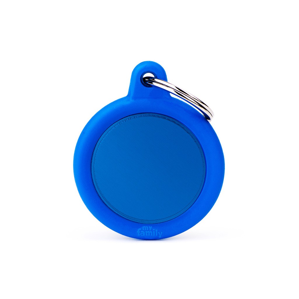 PLACA DE IDENTIFICACIÓN CÍRCULO AZUL HUSH RUBBER AZUL