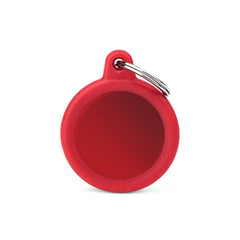 PLACA DE IDENTIFICACIÓN CÍRCULO ROJO HUSH RUBBER ROJO
