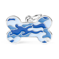 PLACA DE IDENTIFICACIÓN  HUESO CAMO AZUL XL